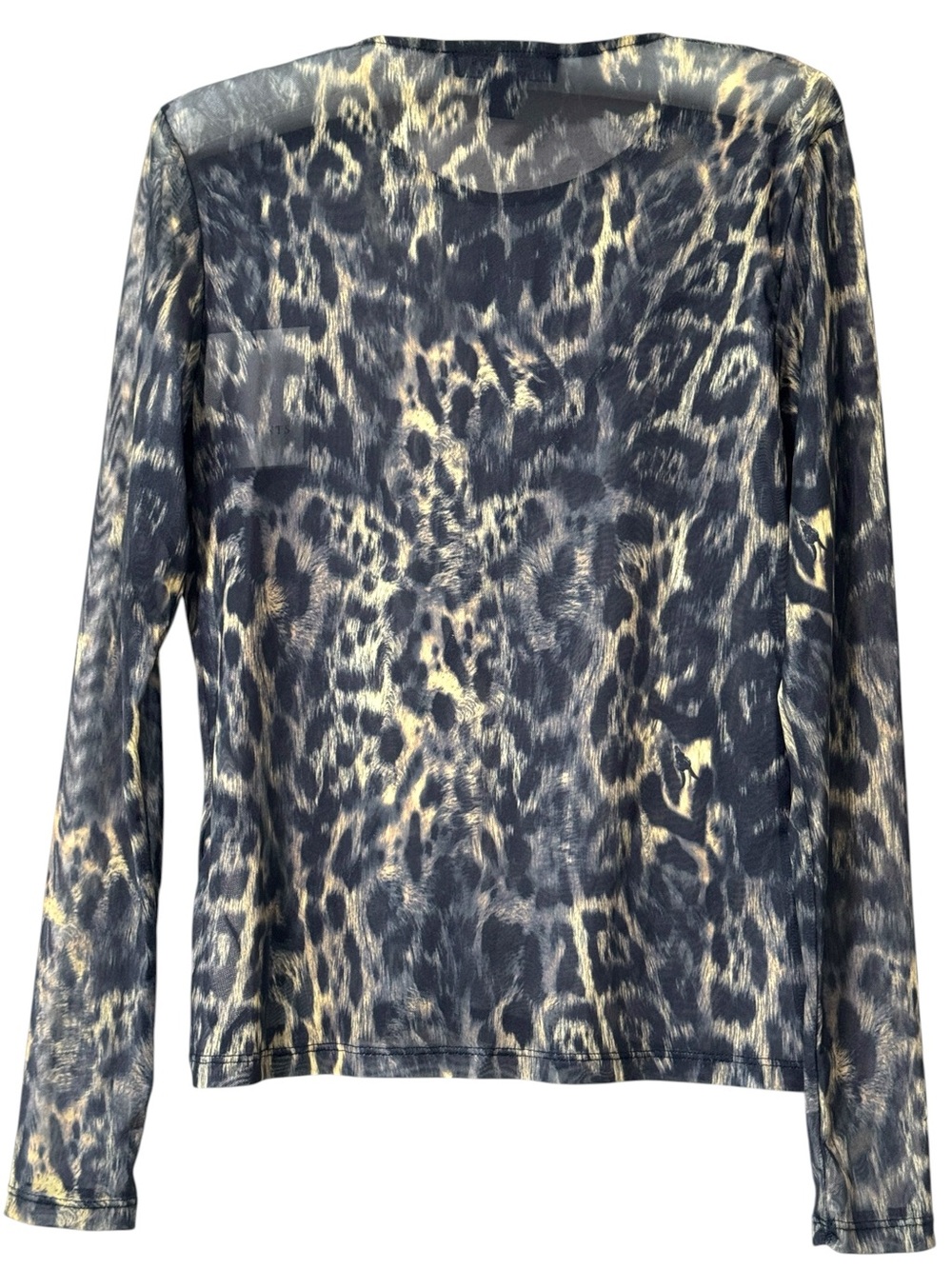 NWT AllSaints Elia Ruched Animal Print Long Sleeve Mesh Blouse Top Size US 6 - Picture 2 of 16